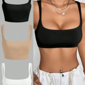 เสื้อบราสายเดี่ยวคอสี่เหลี่ยมหลากสีแพค 5 ชิ้น